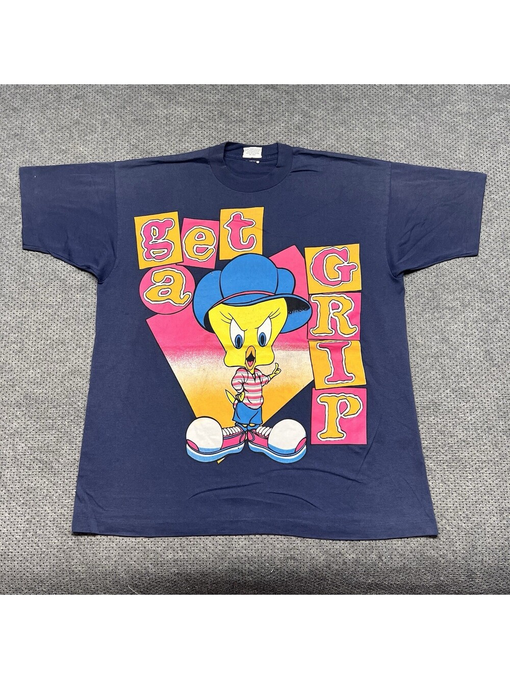 Vintage 1996 Looney Tunes Tweety Bird T-Shirt XL “Get A Girl” Rare Men’s Navy